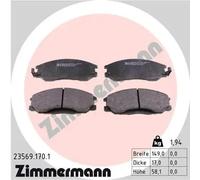 Pastillas de freno 23569.170.1 ZIMMERMANN para SSANGYONG HYUNDAI