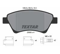 TEXTAR Juego de 4 pastillas de freno para RENAULT: MÃ©gane, ScÃ©nic, Kangoo (Ref: 2393001)