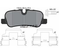 Juego de pastillas de freno TEXTAR 2419204, atrás