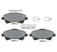 Pastillas de freno 2466801 TEXTAR para TOYOTA AVENSIS Sedán AURIS COROLLA Sedán