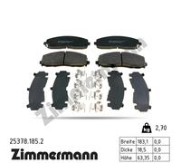 Pastillas de freno 25378.185.2 ZIMMERMANN para FIAT LANCIA VW CHRYSLER DODGE