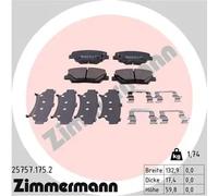 Pastillas de freno 25757.175.2 ZIMMERMANN para KIA CARENS IV