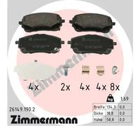Pastillas de freno 26149.190.2 ZIMMERMANN para TOYOTA SUZUKI