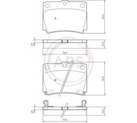 ABS All Brake Systems Pastillas de freno 37284 para Mitsubishi Pajero Sport I/III Juego de 4