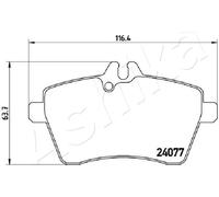 ASHIKA Pastillas Freno Delanteros para Mercedes-Benz
