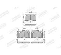 Pastillas de freno 571952J JURID para LANCIA ALFA ROMEO MITSUBISHI VOLVO