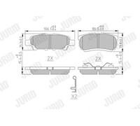 Pastillas de freno 572547J JURID para MITSUBISHI DODGE CHRYSLER JEEP