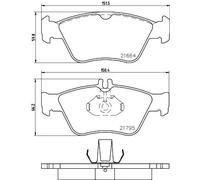 HELLA PAGID 8DB 355 007-831 Juego de pastillas de freno T1091 Espesor 19.8mm Sistema de frenos Teves preparado para indicador desgaste por ej. MERCEDES-BENZ