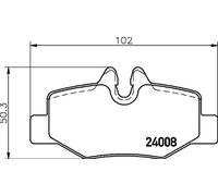 HELLA PAGID 8DB 355 010-661 Juego de pastillas de freno T1383 Espesor 17.7mm Sistema de frenos Bosch con contacto avisador de desgaste por ej. MERCEDES-BENZ