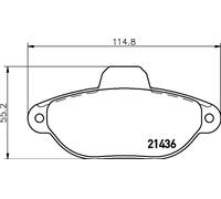 HELLA PAGID 8DB 355 019-151 Juego de pastillas de freno T9030 Espesor 17mm Sistema de frenos Bendix con contacto avisador de desgaste por ej. FIAT / LANCIA / ZASTAVA