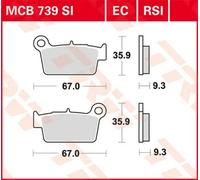 TRW Pastillas de freno MCB739EC – Juego trasero de cerámica para Yamaha Aprilia Beta Fantic