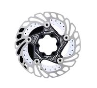 Pastillas de freno de disco flotantes for bicicleta de carretera/MTB de 140 mm/160 mm/180 mm/203 mm, rotor de freno de disco de acero inoxidable con 6 tornillos.(140mm Black Rotor)