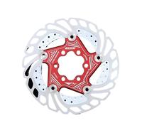 Pastillas de freno de disco flotantes for bicicleta de carretera/MTB de 140 mm/160 mm/180 mm/203 mm, rotor de freno de disco de acero inoxidable con 6 tornillos.(140mm Red Rotor)