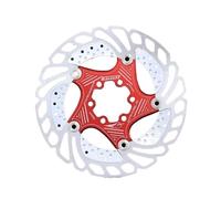 Pastillas de freno de disco flotantes for bicicleta de carretera/MTB de 140 mm/160 mm/180 mm/203 mm, rotor de freno de disco de acero inoxidable con 6 tornillos.(160mm Red Rotor)