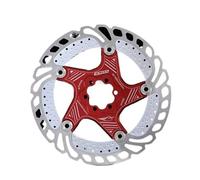 Pastillas de freno de disco flotantes for bicicleta de carretera/MTB de 140 mm/160 mm/180 mm/203 mm, rotor de freno de disco de acero inoxidable con 6 tornillos.(203mm Red Rotor)