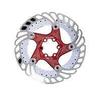Pastillas de freno de disco flotantes for bicicleta de carretera/MTB de 140 mm/160 mm/180 mm/203 mm, rotor de freno de disco de acero inoxidable con 6 tornillos.(180mm Red Rotor)