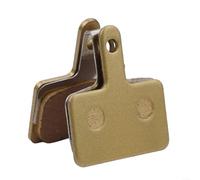 Pastillas de freno de disco, metal sinterizado compatible con Shimano para M355/M375/M415/M445/M475, a base de cobre dorado, bajo ruido, para todo tipo de clima