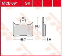 Pastillas de freno de metal sinterizado Sv Trw Harley-davidson Honda Kawasaki Mz