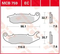 Pastillas de freno de metal sinterizado Sv Trw Honda Piaggio Niu Rieju Mcb759
