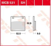 Pastillas de freno de metal sinterizado Sv Trw Kawasaki Suzuki Hyosung Mcb531