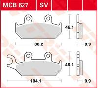 Pastillas de freno de metal sinterizado Sv Trw Yamaha Xt 500-600/xtz 660 Mcb627