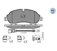 MEYLE Juego de 4 pastillas de freno para FORD: Transit/Tourneo (Ref: 025 220 3417/PD)