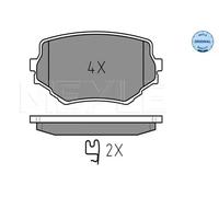 MEYLE Juego de 4 pastillas de freno para SUZUKI: Grand Vitara, Vitara & SANTANA: Vitara (Ref: 025 233 1414/W)