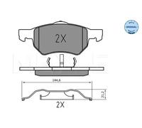 MEYLE Juego de 4 pastillas de freno para CHRYSLER: Grand Voyager, Voyager & DODGE: Caravan (Ref: 025 238 0718)