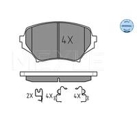 MEYLE Juego de 4 pastillas de freno para MAZDA: MX5 (Ref: 025 242 9714/W)