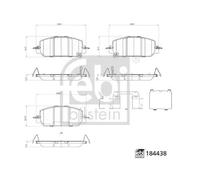 Pastillas de freno Eje delantero 184438 FEBI BILSTEIN para HONDA CR-V V