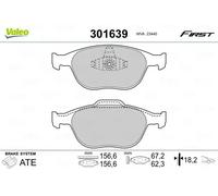 VALEO Juego de pastillas de freno 301639 – 4 pastillas, eje delantero, ECE-R90 para Ford