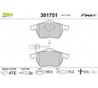 Pastillas de freno Eje delantero 301751 VALEO para AUDI VW
