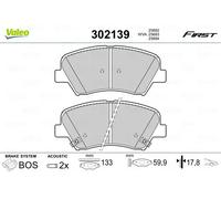 VALEO Pastillas de freno 302139 – Juego 4, eje delantero, ECE‑R90 para Hyundai i30 y KIA Ceed