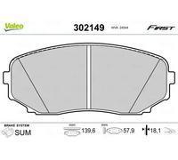 VALEO Juego de 4 pastillas de freno Essential 302149 – Eje delantero para Mazda CX-5/CX-7/CX-9