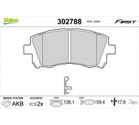 Pastillas de freno Eje delantero 302788 VALEO para SUBARU MITSUBISHI