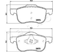 Pastillas de freno Eje delantero 500332 JAPKO para VOLVO S80 I V70 II S60 I