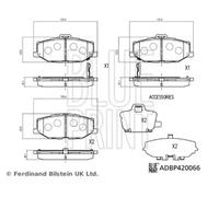 Blue Print Juego de 4 pastillas de freno para SUZUKI: Jimny (Ref: ADBP420066)