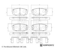 Pastillas de freno Eje delantero ADBP420072 BLUE PRINT para KIA HYUNDAI