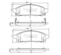 Pastillas de freno Eje delantero J3605050 NIPPARTS para MITSUBISHI L200 / TRITON