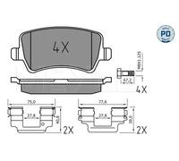MEYLE Juego de 4 pastillas de freno para VOLVO: XC 70, S60, V70, XC 60, V60, S80 & LAND ROVER: Range Rover, Freelander (Ref: 025 244 9618/PD)