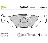 Pastillas de freno Eje trasero 301103 VALEO para BMW ALPINA