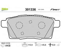 VALEO Pastillas de freno 301336 – Juego de 4 pastillas, eje trasero, para MAZDA CX-7/CX-9 (ECE-R90)