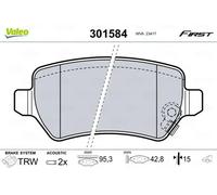 Pastillas de freno Eje trasero 301584 VALEO para OPEL KIA CHEVROLET