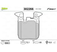 VALEO Juego de 4 pastillas de freno para BMW: M4, Série 3, Série 2, M3, Série 1, M2, Série 4 (Ref: 302266)