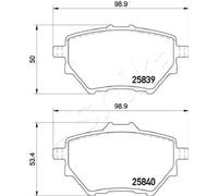 Pastillas de freno Eje trasero 51-00-0614 ASHIKA para CITROËN PEUGEOT OPEL DS