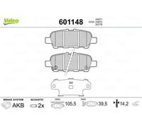 Pastillas de freno Eje trasero 601148 VALEO para NISSAN INFINITI RENAULT