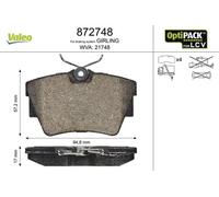 Pastillas de freno Eje trasero 872748 VALEO para RENAULT NISSAN OPEL