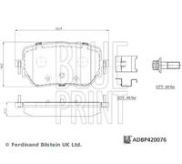 Pastillas de freno Eje trasero ADBP420076 BLUE PRINT para MERCEDES-BENZ CLASE A