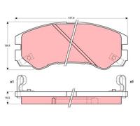 Pastillas de freno GDB1186 TRW para OPEL ISUZU