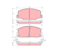 TRW Juego de 4 pastillas de freno para TOYOTA: Previa (Ref: GDB1190)